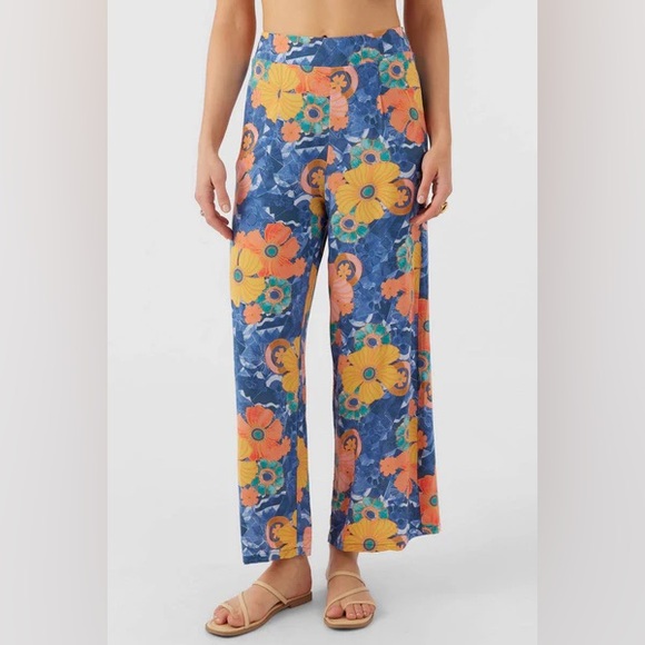 O'Neill Pants - O'Neill Farrah Wide Leg Floral Pants in Sahara Sun Women’s Medium
